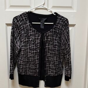 Black and White Patterned Cardigan